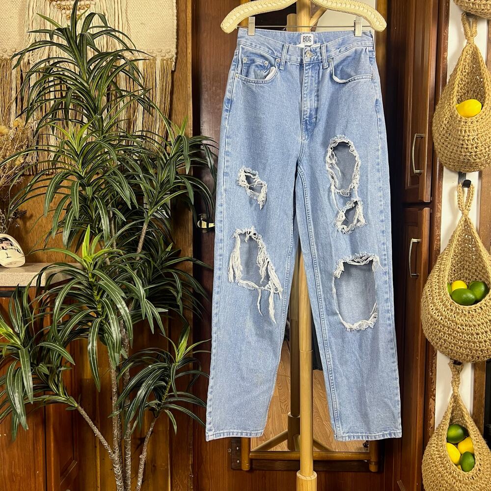 BDG High Rise Baggy Jeans 28 | Urban Outfitters Light Wash Distressed 90s NWOT